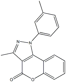 1-(3-Methylphenyl)-3-methyl[1]benzopyrano[4,3-c]pyrazol-4(1H)-one Structure