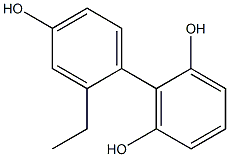 2'-エチル-1,1'-ビフェニル-2,4',6-トリオール 化学構造式