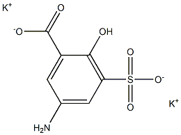 5-アミノ-3-スルホサリチル酸ジカリウム 化学構造式