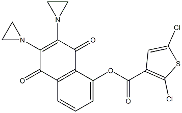 2,3-Bis(1-aziridinyl)-5-(2,5-dichloro-3-thienylcarbonyloxy)-1,4-naphthoquinone Struktur