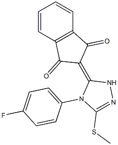 2-[3-Methylthio-4-(4-fluorophenyl)-1H-1,2,4-triazol-5(4H)-ylidene]indane-1,3-dione,,结构式