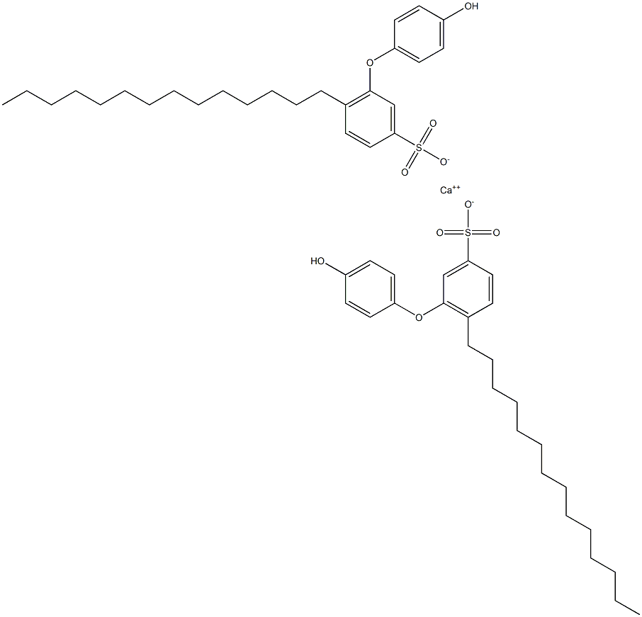 Bis(4'-hydroxy-6-tetradecyl[oxybisbenzene]-3-sulfonic acid)calcium salt,,结构式