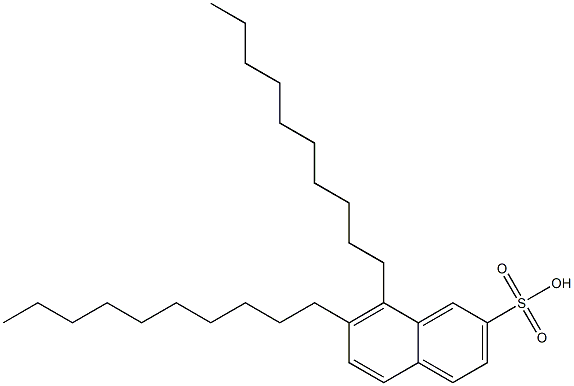 7,8-ジデシル-2-ナフタレンスルホン酸 化学構造式