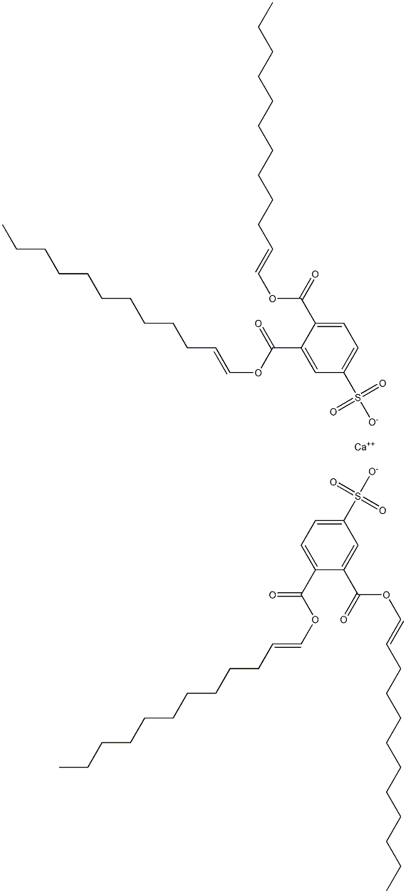 Bis[3,4-di(1-dodecenyloxycarbonyl)benzenesulfonic acid]calcium salt Structure