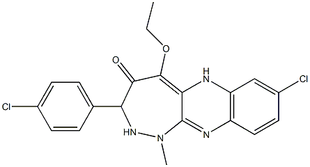  2-Chloro-8-(p-chlorophenyl)-10-ethoxy-6-methyl-6,7-dihydro-5,6,7,11-tetraaza-11H-cyclohepta[b]naphthalen-9(8H)-one