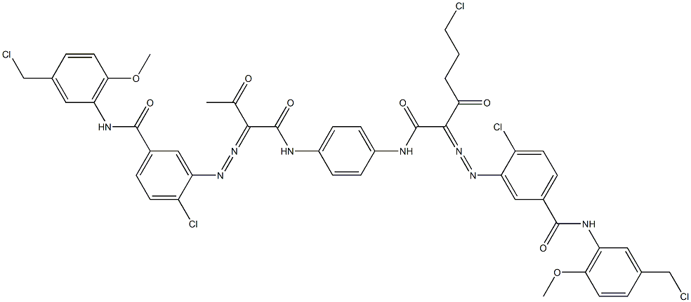  3,3'-[2-(2-Chloroethyl)-1,4-phenylenebis[iminocarbonyl(acetylmethylene)azo]]bis[N-[3-(chloromethyl)-6-methoxyphenyl]-4-chlorobenzamide]