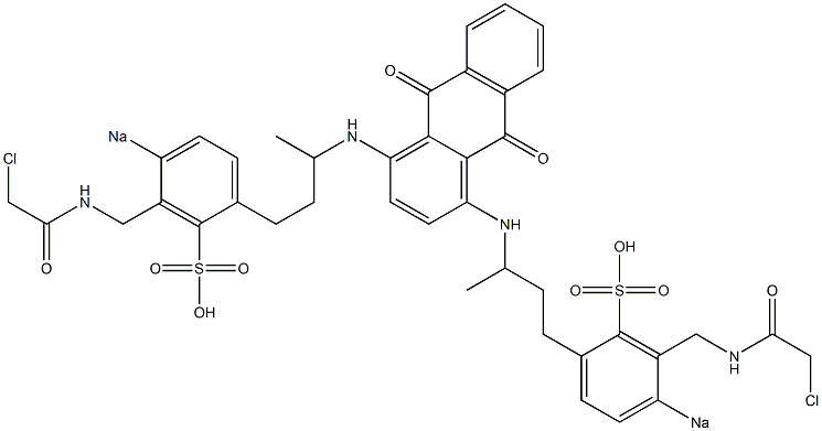 1,4-Bis[3-[3-[(chloroacetyl)aminomethyl]-4-sodiosulfophenyl]-1-methylpropylamino]anthraquinone