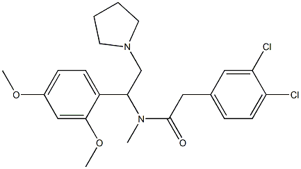 3,4-ジクロロ-N-メチル-N-[1-(2,4-ジメトキシフェニル)-2-(1-ピロリジニル)エチル]ベンゼンアセトアミド 化学構造式