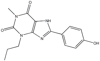 1-Methyl-3-propyl-8-(4-hydroxyphenyl)xanthine,,结构式