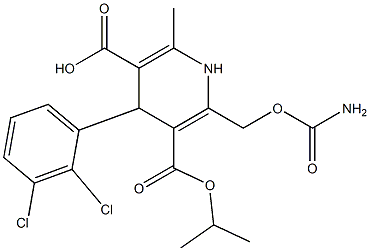 4-(2,3-Dichlorophenyl)-6-methyl-2-[(carbamoyloxy)methyl]-1,4-dihydropyridine-3,5-dicarboxylic acid 3-isopropyl ester,,结构式