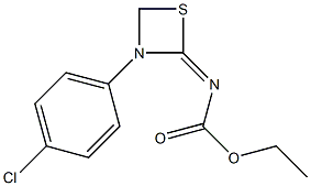 N-[3-(4-クロロフェニル)-1,3-チアゼチジン-2-イリデン]カルバミド酸エチル 化学構造式