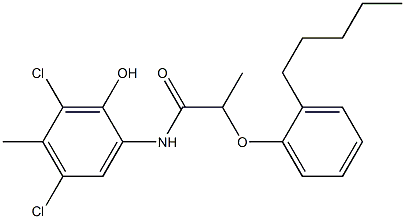 2-[2-(2-Pentylphenoxy)propanoylamino]-4,6-dichloro-5-methylphenol,,结构式