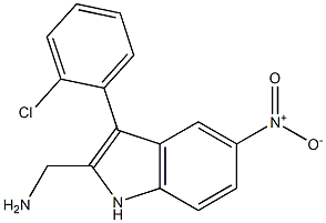 3-(o-Chlorophenyl)-5-nitro-1H-indole-2-methanamine Struktur