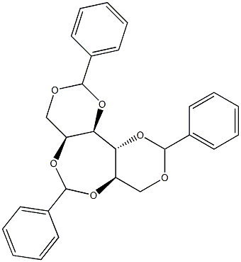 1-O,3-O:2-O,5-O:4-O,6-O-Tribenzylidene-D-glucitol Struktur