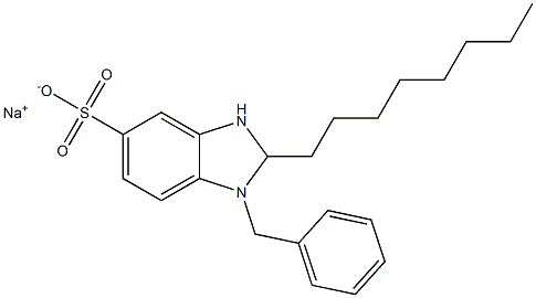 1-Benzyl-2,3-dihydro-2-octyl-1H-benzimidazole-5-sulfonic acid sodium salt Struktur