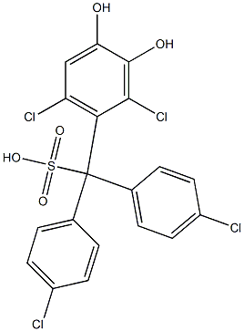 (2,6-ジクロロ-3,4-ジヒドロキシフェニル)ビス(4-クロロフェニル)メタンスルホン酸 化学構造式