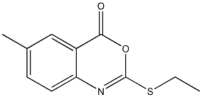 2-エチルチオ-6-メチル-4H-3,1-ベンゾオキサジン-4-オン 化学構造式