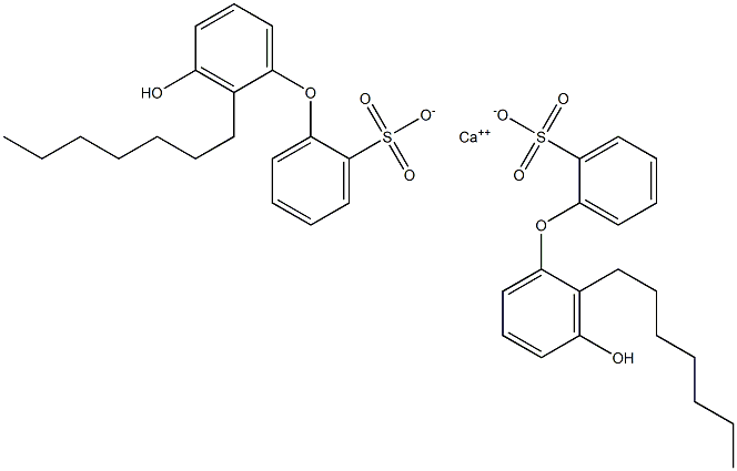 Bis(3'-hydroxy-2'-heptyl[oxybisbenzene]-2-sulfonic acid)calcium salt Struktur