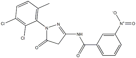 1-(2,3-Dichloro-6-methylphenyl)-3-(3-nitrobenzoylamino)-5(4H)-pyrazolone,,结构式