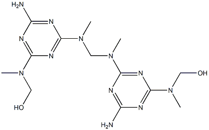 6,6'-[Methylenebis(methylimino)]bis[N-methyl-N-(hydroxymethyl)-1,3,5-triazine-2,4-diamine],,结构式