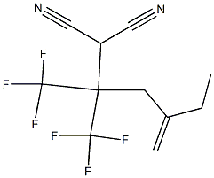 [1,1-ビス(トリフルオロメチル)-3-メチレンペンチル]マロノニトリル 化学構造式