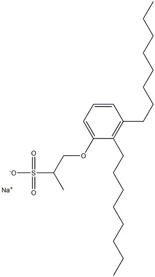 1-(2,3-ジオクチルフェノキシ)プロパン-2-スルホン酸ナトリウム 化学構造式