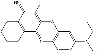 9-(Diethylamino)-6-iodo-1,2,3,4-tetrahydro-5H-benzo[a]phenothiazin-5-imine,,结构式