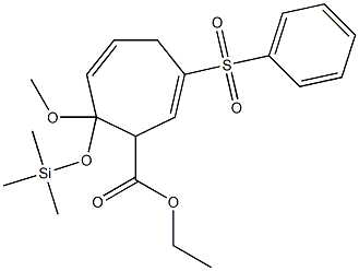 4-Methoxy-4-(trimethylsilyloxy)-1-(phenylsulfonyl)-1,5-cycloheptadiene-3-carboxylic acid ethyl ester Structure