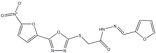 N2-Furfurylidene-2-[5-(5-nitro-2-furyl)-1,3,4-oxadiazol-2-ylthio]acetohydrazide Structure