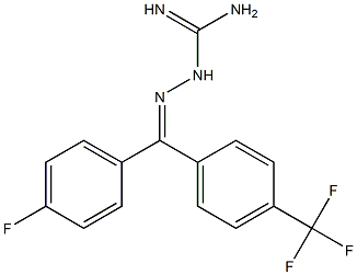 4-Fluoro-4'-trifluoromethylbenzophenone guanyl hydrazone Structure