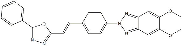 2-[4-(5,6-Dimethoxy-2H-benzotriazol-2-yl)styryl]-5-phenyl-1,3,4-oxadiazole Struktur