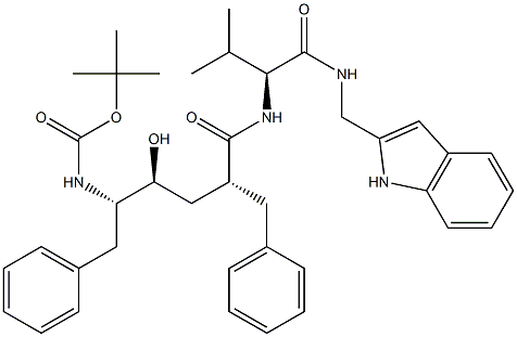 (2S)-2-[[(2R,4S,5S)-5-(tert-Butoxycarbonylamino)-2-benzyl-4-hydroxy-6-phenylhexanoyl]amino]-N-[(1H-indol-2-yl)methyl]-3-methylbutyramide Structure