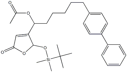 Acetic acid 1-[[2,5-dihydro-5-oxo-2-(tert-butyldimethylsiloxy)furan]-3-yl]-6-(biphenyl-4-yl)hexyl ester Structure