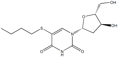 5-[Butylthio]-2'-deoxyuridine,,结构式