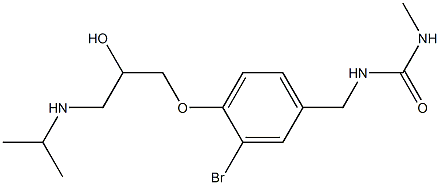 1-Methyl-3-[3-bromo-4-[2-hydroxy-3-[isopropylamino]propoxy]benzyl]urea,,结构式