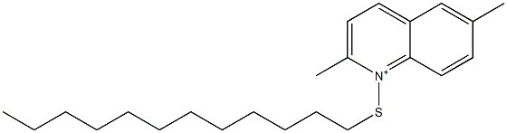 1-ドデシルチオ-2,6-ジメチルキノリニウム 化学構造式