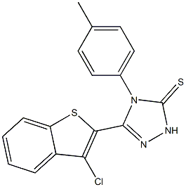 3-(3-クロロベンゾ[b]チオフェン-2-イル)-4-(4-メチルフェニル)-1H-1,2,4-トリアゾール-5(4H)-チオン 化学構造式
