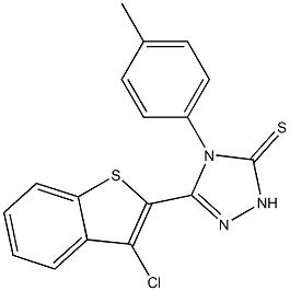 3-(3-Chlorobenzo[b]thiophen-2-yl)-4-(4-methylphenyl)-1H-1,2,4-triazole-5(4H)-thione Structure