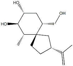 (2R,5S,6S,7R,8R,10S)-7,8-Dihydroxy-6-methyl-2-(1-methylethenyl)spiro[4.5]decane-10-methanol,,结构式