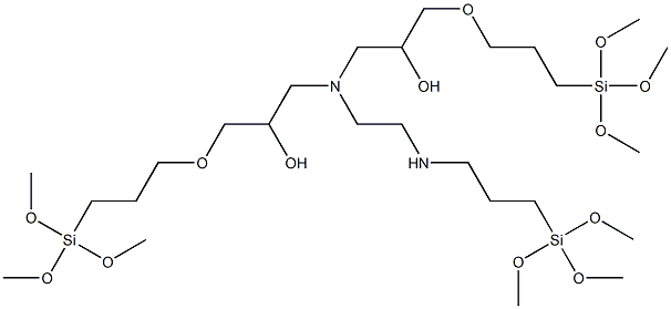 N-[3-(Trimethoxysilyl)propyl]-N',N'-bis[2-hydroxy-3-[3-(trimethoxysilyl)propoxy]propyl]ethylenediamine,,结构式