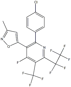 2-(Pentafluoroethyl)-3-(trifluoromethyl)-4-fluoro-5-(3-methylisoxazol-5-yl)-6-(4-chlorophenyl)pyridine Structure