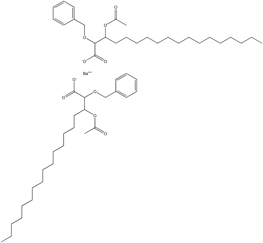 Bis(2-benzyloxy-3-acetyloxystearic acid)barium salt Struktur