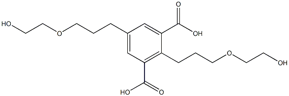 2,5-Bis(6-hydroxy-4-oxahexan-1-yl)isophthalic acid Struktur
