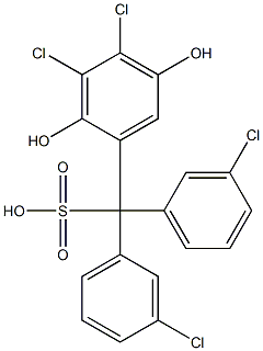 (3,4-Dichloro-2,5-dihydroxyphenyl)bis(3-chlorophenyl)methanesulfonic acid Structure