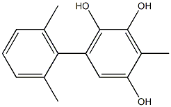 3-Methyl-6-(2,6-dimethylphenyl)benzene-1,2,4-triol Structure