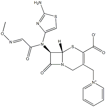 (7R)-7-[(2-Amino-4-thiazolyl)(methoxyimino)acetylamino]-3-[pyridinium-1-ylmethyl]cepham-3-ene-4-carboxylic acid Struktur