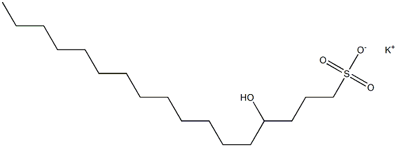 4-Hydroxyheptadecane-1-sulfonic acid potassium salt,,结构式