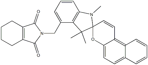 (3,4,5,6-Tetrahydrophthalimidomethyl)-1,3,3-trimethylspiro[indoline-2,3'-[3H]naphtho[2,1-b]pyran] Structure