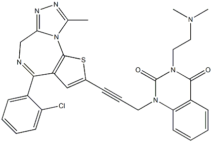 4-(2-Chlorophenyl)-9-methyl-2-[3-[[3-(2-dimethylaminoethyl)-1,2,3,4-tetrahydro-2,4-dioxoquinazolin]-1-yl]-1-propynyl]-6H-thieno[3,2-f][1,2,4]triazolo[4,3-a][1,4]diazepine