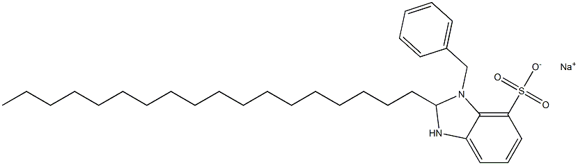 1-ベンジル-2,3-ジヒドロ-2-オクタデシル-1H-ベンゾイミダゾール-7-スルホン酸ナトリウム 化学構造式